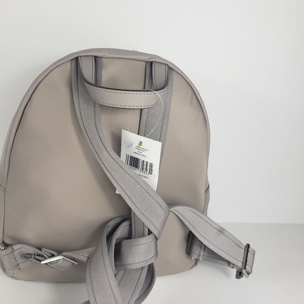 Kate Spade Dawn Gray Nylon Backpack Soft Taupe - Picture 5 of 8
